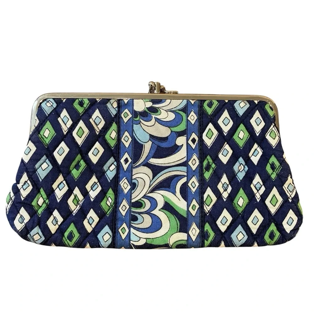 Vera Bradley Mediterranean Blue Kisslock Clutch‎ Wallet